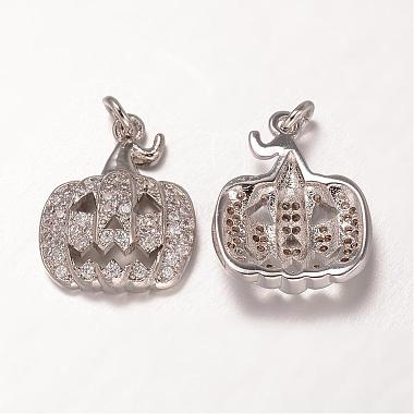 Platinum Pumpkin Brass+Cubic Zirconia Pendants