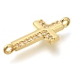 Brass Pave Clear Cubic Zirconia Connector Charms(KK-M101-02G-G01)-2