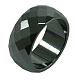 Faceted Hematite Wide Band Ring(X-PJR036)-1