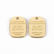 Rack Plating Alloy Charms, Cadmium Free & Lead Free, Oval Rectangle with Word, Light Gold, 13.5x10x1mm, Hole: 1.4mm(X-PALLOY-N155-71-RS)