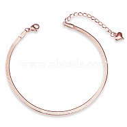 SHEGRACE Titanium Steel Snake Chain Anklets, with Lobster Claw Clasps, Rose Gold, 7-7/8 inch(20cm)(JA150A)