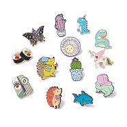 Creative Enamel Pin, Alloy Badge for Backpack Clothes, Mixed Color, 17~30x17~35x1.5mm, Pin: 1mm(JEWB-XCP0001-02)