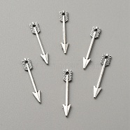 Zinc Tibetan Style Alloy Pendants, Arrow Charm, Antique Silver, 30x5x1.5mm, Hole: 1.4mm(FIND-WH0152-65AS)