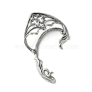 316 Surgical Stainless Steel Cuff Earrings, Fairy Ears, Left, Antique Silver, 68x42.5mm(EJEW-E300-05AS-04)