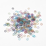 Aluminum Wire Open Jump Rings, Ring, Mixed Color, 20 Gauge, 6x0.8mm, Inner Diameter: 5mm, about 860pcs/20g(X-ALUM-R005-0.8x6mm)