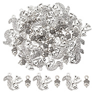 60Pcs 2 Style Alloy Charms, Cadmium Free & Lead Free, Squirrel & Acorns, Antique Silver, 14~21x7~21.5x3.5~6mm, Hole: 2mm, about 30pcs/style(TIBEP-SC0002-32)
