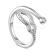 SHEGRACE Rhodium Plated 925 Sterling Silver Ring, with Grade AAA Cubic Zirconia, Platinum, Size 7, 17mm(JR667A)
