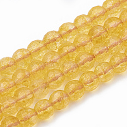 Natural Citrine Beads Strands, Dyed & Heated, Faceted Round, 6mm, Hole: 1mm, about 71pcs/strand, 15.3 inch(G-T064-71)