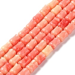 Synthetic Shell Dyed Beads Strands, Flower, Light Salmon, 7.5~8x5~5.5mm, Hole: 1mm, about 52pcs/strand, 15.55''~15.63''(39.5~39.7cm)(SHEL-K007-01B)