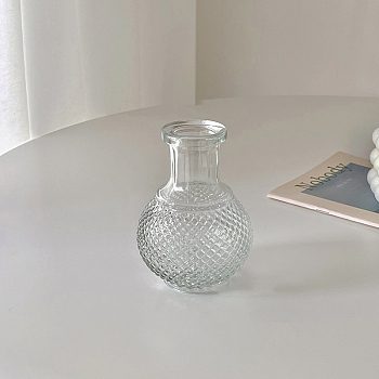 Mini Glass Vase, Micro Landscape Dollhouse Accessories, Pretending Prop Decorations, Clear, 80x115mm