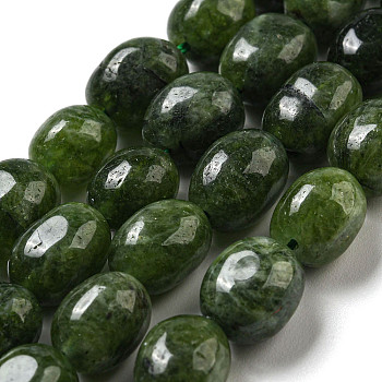 Natural Malaysia Jade Beads Strands, Oval, Dyed, Dark Green, 11~13x9~10x8.5~10mm, Hole: 1mm, about 16pcs/strand, 7.28~7.48 inch(18.5~19cm)
