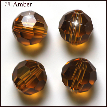 Imitation Austrian Crystal Beads, Grade AAA, Faceted(32 Facets), Round, Sienna, 6mm, Hole: 0.7~0.9mm