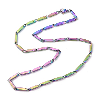 201 Stainless Steel Bar Link Chain Necklaces for Men Women, Rainbow Color, 19.92~20.00 inch(50.6~50.8cm)