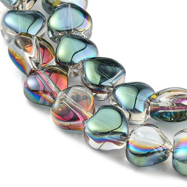 Half Plated Electroplate Transparent Glass Beads Strands(EGLA-G037-09A-HP02)-3