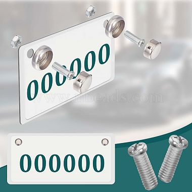 2 Sets 201 Stainless Steel Motor Vehicle License Plate Screws and Caps(FIND-GF0004-68)-7