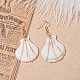 Copper Wire Wrapped Natural Scallop Shell Dangle Earring for Women(EJEW-JE04721)-6