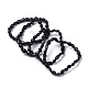 Эластичные браслеты из бусин из натурального черного турмалина(BJEW-K213-36)-1