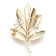 broches de hojas de perlas naturales para mujer(JEWB-N001-11G)-2