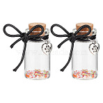 2Pcs Glass Cork Tube Wishing Bottle, with My Dog Heart Charms and Star Pailettes Inside, for Pet, Clear, 4.5cm, Capacity: 10ml(0.34fl. oz)(AJEW-DR00019)