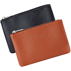 2Pcs 2 Colors Litchi Print PU Leather Zip Pouches, Wallets for Women, Mixed Color, 8.4x12.1x1.4cm, 1pc/color(ABAG-CP0001-08C)