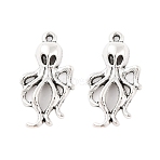 Tibetan Style Alloy Octopus Pendants, Cadmium Free & Lead Free, Antique Silver, 30.5x17x4.5mm, Hole: 2mm(TIBEP-S270-AS-LF)