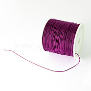 Braided Nylon Thread, Chinese Knotting Cord Beading Cord for Beading Jewelry Making, Purple, 0.5mm, about 150yards/roll(NWIR-R006-0.5mm-010)