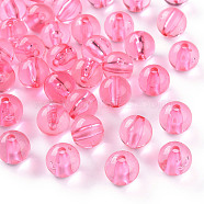 Transparent Acrylic Beads, Round, Hot Pink, 12x11mm, Hole: 2.5mm, about 566pcs/500g(MACR-S370-A12mm-704)