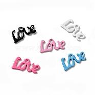 Spray Painted 201 Stainless Steel Charms, Word Love Charm, Mixed Color, 12x6.5x1mm, Hole: 1.4mm(STAS-G304-16)
