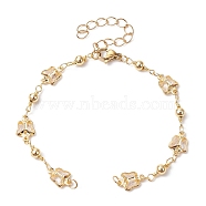 Handmade Butterfly Brass Link Chains Bracelet Making, with Lobster Claw Clasp, Fit for Connector Charms, Golden, 6-3/4 inch(17cm)(AJEW-JB01150-26)