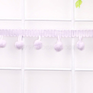 Polyester Pom Pom Ball Ribbons, Lilac, 3/4 inch(19mm), Pendant: 10mm in diameter(OCOR-WH0064-04U)