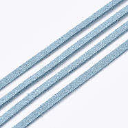 Faux Suede Cord, Faux Suede Lace, Light Blue, 2.5~2.8x1.5mm, about 1.09 yards(1m)/strand(LW-R023-2.8mm-03)