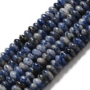 Natural Blue Spot Jasper Beads Strands, Saucer Beads, Rondelle, 6.5x3mm, Hole: 1mm, about 118~119pcs/strand, 15.35''(39cm)(G-Z030-A01-01)