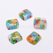 Handmade Millefiori Glass Cabochons, Rectangle, Mixed Color, 18x16x5mm(LAMP-G121-26)