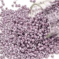 Cylinder Seed Beads, Opaque Colours Luster, Uniform Size, Lilac, 2x1.5mm, Hole: 0.8mm, about 888pcs/10g(X-SEED-H001-H18)