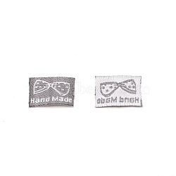 Polyester Sewing Labels, Cloth Labels, for Sewing, Knitting, Crafts, Bowknot Pattern, 11~12x17x0.4mm(FIND-TAC0008-19G)