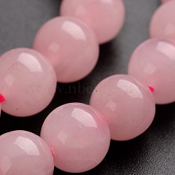 Round Natural Rose Quartz Gemstone Bead Strands, 8mm, hole: 1mm, about 47pcs/strand, 14.9 inch(G-J333-02-8mm)