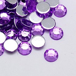 Imitation Taiwan Acrylic Rhinestone Cabochons, Faceted, Half Round, Medium Orchid, 2x1mm, about 10000pcs/bag(GACR-A002-2mm-25)