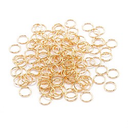 Brass Open Jump Rings, Long-Lasting Plated, Round Ring, Real 18K Gold Plated, 21 Gauge, 7x0.7mm, Inner Diameter: 5.6mm(X-KK-F824-108D-G)