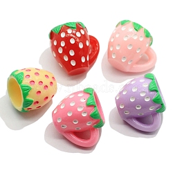 10Pcs Resin Strawberry Water Cup Miniature Ornaments, Micro Landscape Home Dollhouse Accessories, Pretending Prop Decorations, Mixed Color, 19x24mm(PW-WG36B42-06)