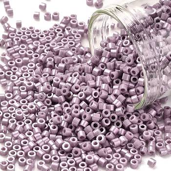 Cylinder Seed Beads, Opaque Colours Luster, Uniform Size, Lilac, 2x1.5mm, Hole: 0.8mm, about 888pcs/10g