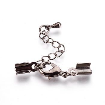 Brass Chain Extender, with Alloy Teardrop Charms, Gunmetal, 32mm