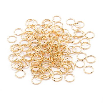 Brass Open Jump Rings, Long-Lasting Plated, Round Ring, Real 18K Gold Plated, 21 Gauge, 7x0.7mm, Inner Diameter: 5.6mm