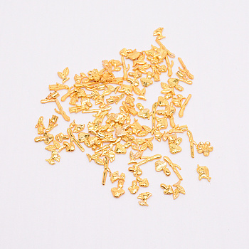 Alloy Enamel DIY Pieces, DIY Accessories, Nuggets, Golden, 7.2~14x4~8.5x1.5~2mm