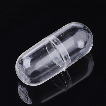 Openable Plastic Bead Containers, Capsule Shaped Container, Clear, 24x10.5mm, Inner Diameter: 8.5mm, Capacity: 1ml(0.03 fl. oz)