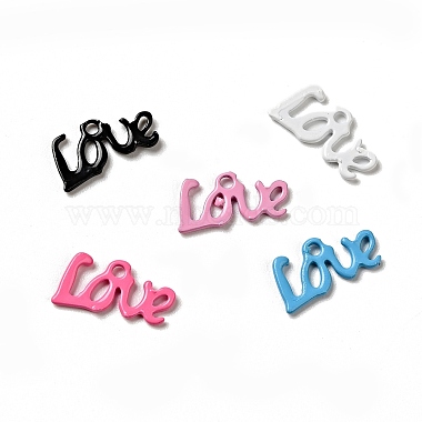 Mixed Color Word 201 Stainless Steel Charms