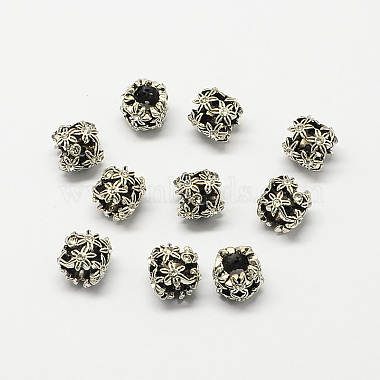 10mm Flower Alloy + Rhinestone Beads