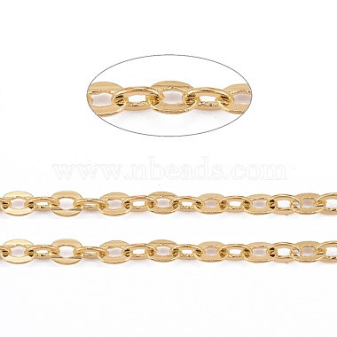 Brass Flat Oval Cable Chains(CHC025Y-01-G)-3