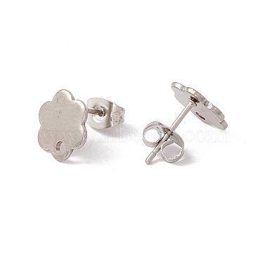 201 Stainless Steel Stud Earring Findings with Hole(EJEW-A071-10A-P)-2