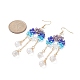 Glass Beaded Ring with Teardrop Dangle Earrings(EJEW-JE05263)-3