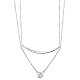 SHEGRACE Rhodium Plated 925 Sterling Silver Tiered Necklaces(JN656A)-1